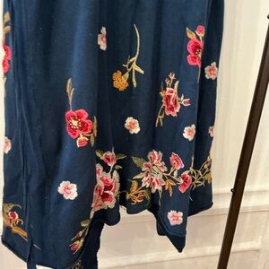 Johnny Was Navy Garment with Floral Embroidery